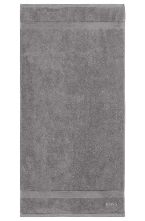 Πετσέτα μπάνιου με ασημί λογότυπο από βαμβακερό αιγαίο Hugo Boss
