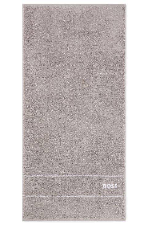 Πετσέτα χεριών Hugo Boss από αιγυπτιακό βαμβάκι με λογότυπο σε γκρι αντίθεση
