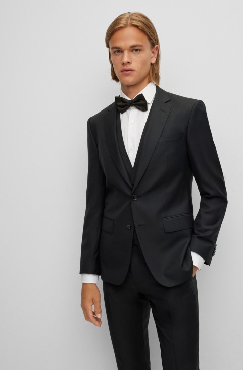 μαύρο παπιγιόν ιταλικής κατασκευής σε μεταξωτό ζακάρ Hugo Boss
