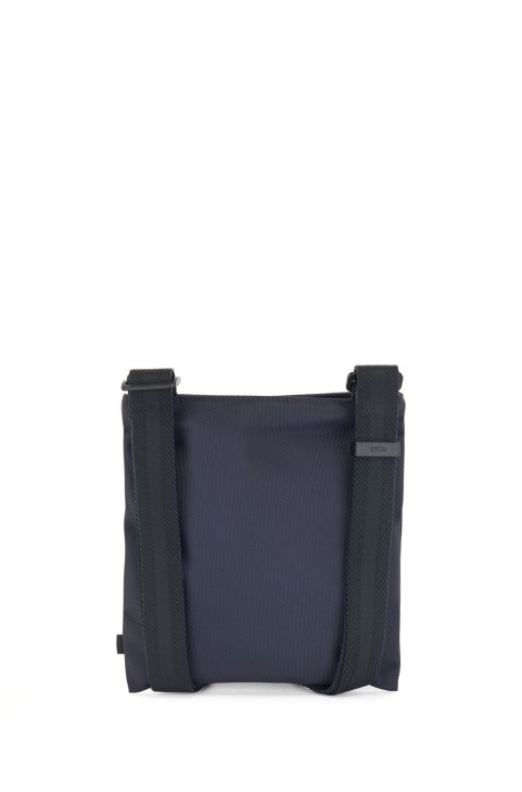 Σκούρο μπλε τσάντα φακέλου Hugo Boss από ανακυκλωμένο ύφασμα με πολύχρωμο λογότυπο
