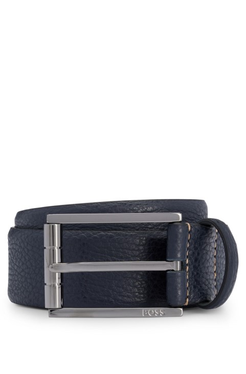 σκούρο μπλε ζώνη σε συσκευασία δώρου από ιταλικό δέρμα με μεταλλική πόρπη Hugo Boss