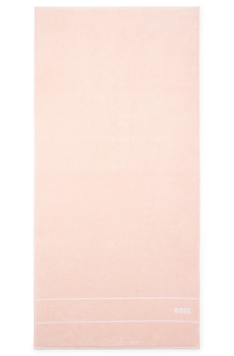 Πετσέτα μπάνιου από αιγυπτιακό βαμβάκι Hugo Boss με ροζ λογότυπο αντίθεσης
