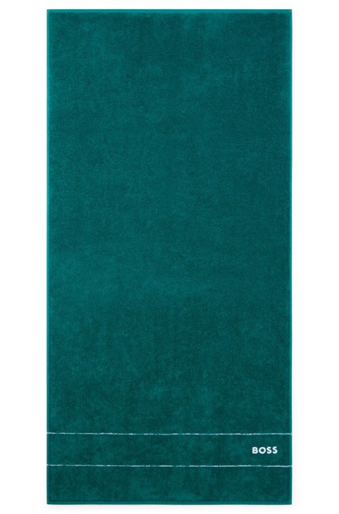 Σκούρο πράσινο πετσέτα μπάνιου από αιγυπτιακό βαμβάκι με λογότυπο Hugo Boss
