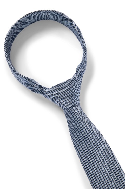 γραβάτα μικρο-μοτίβο σε μεταξωτό ζακάρ Hugo Boss γαλάζιο
