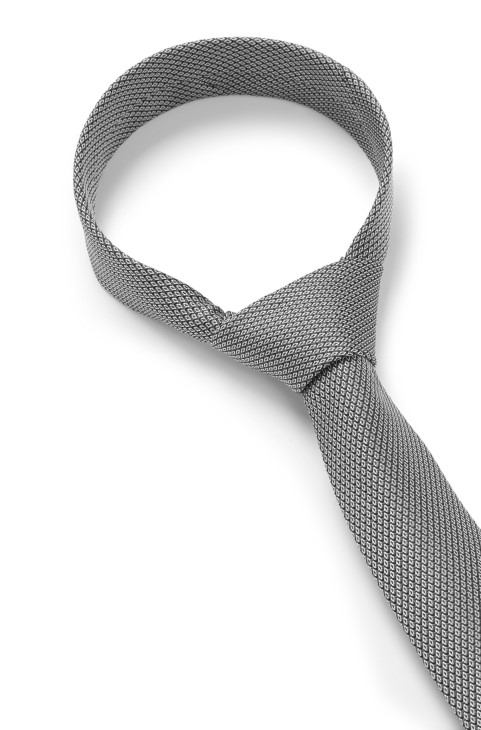 γκρι μικρο-μοτίβο γραβάτα σε μεταξωτό ζακάρ Hugo Boss
