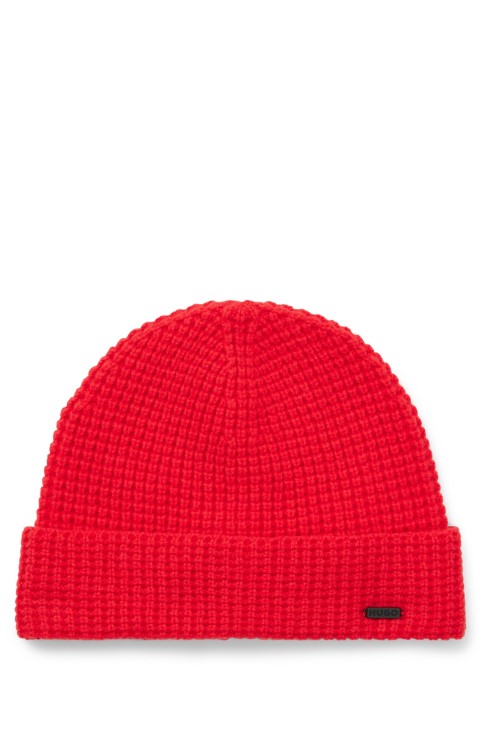 μάλλινο καπέλο φασόλι με λογότυπο κόκκινο Hugo Boss