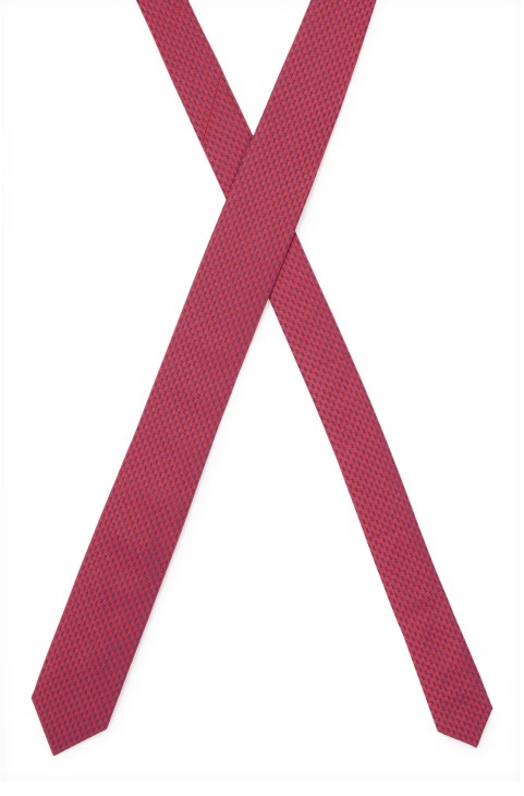 μοτίβο γραβάτα σε μεταξωτό ζακάρ απαλό ροζ Hugo Boss
