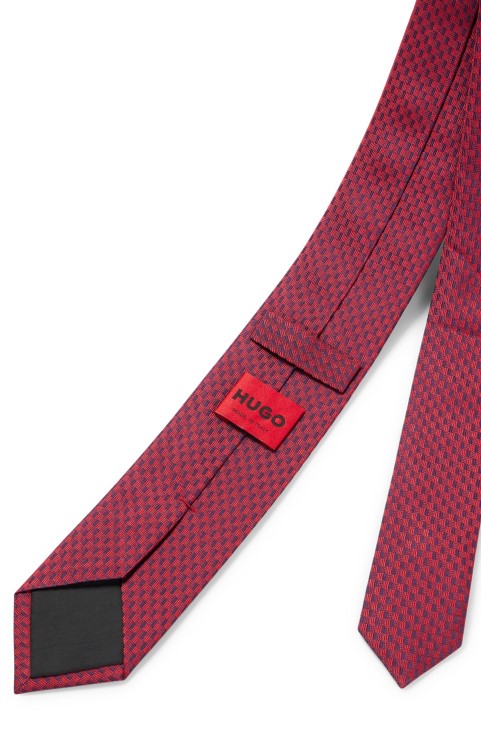 μοτίβο γραβάτα σε μεταξωτό ζακάρ απαλό ροζ Hugo Boss
