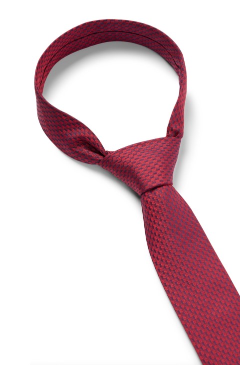 μοτίβο γραβάτα σε μεταξωτό ζακάρ απαλό ροζ Hugo Boss
