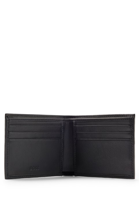 δερμάτινο πορτοφόλι με ανάγλυφο λογότυπο και ματ φινίρισμα
