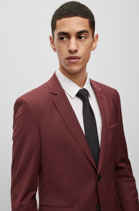 Μαύρη επίσημη γραβάτα Hugo Boss με ζακάρ υφαντό σχέδιο
