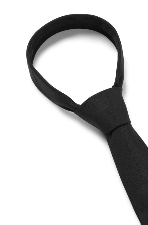 Μαύρη επίσημη γραβάτα Hugo Boss με ζακάρ υφαντό σχέδιο

