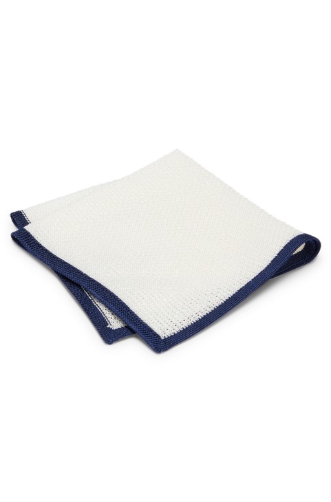 τετράγωνο τσέπης ιταλικής κατασκευής σε μεταξωτό πικέ λευκό Hugo Boss
