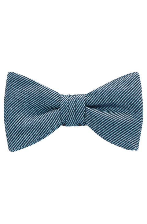 τιρκουάζ Hugo Boss παπιγιόν μεταξωτό-ζακάρ με μοτίβο ρίγας