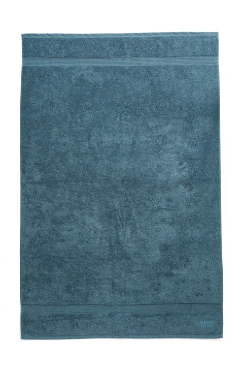 λογότυπο σεντόνι μπάνιου από βαμβακερό αιγαίο μπλε Hugo Boss
